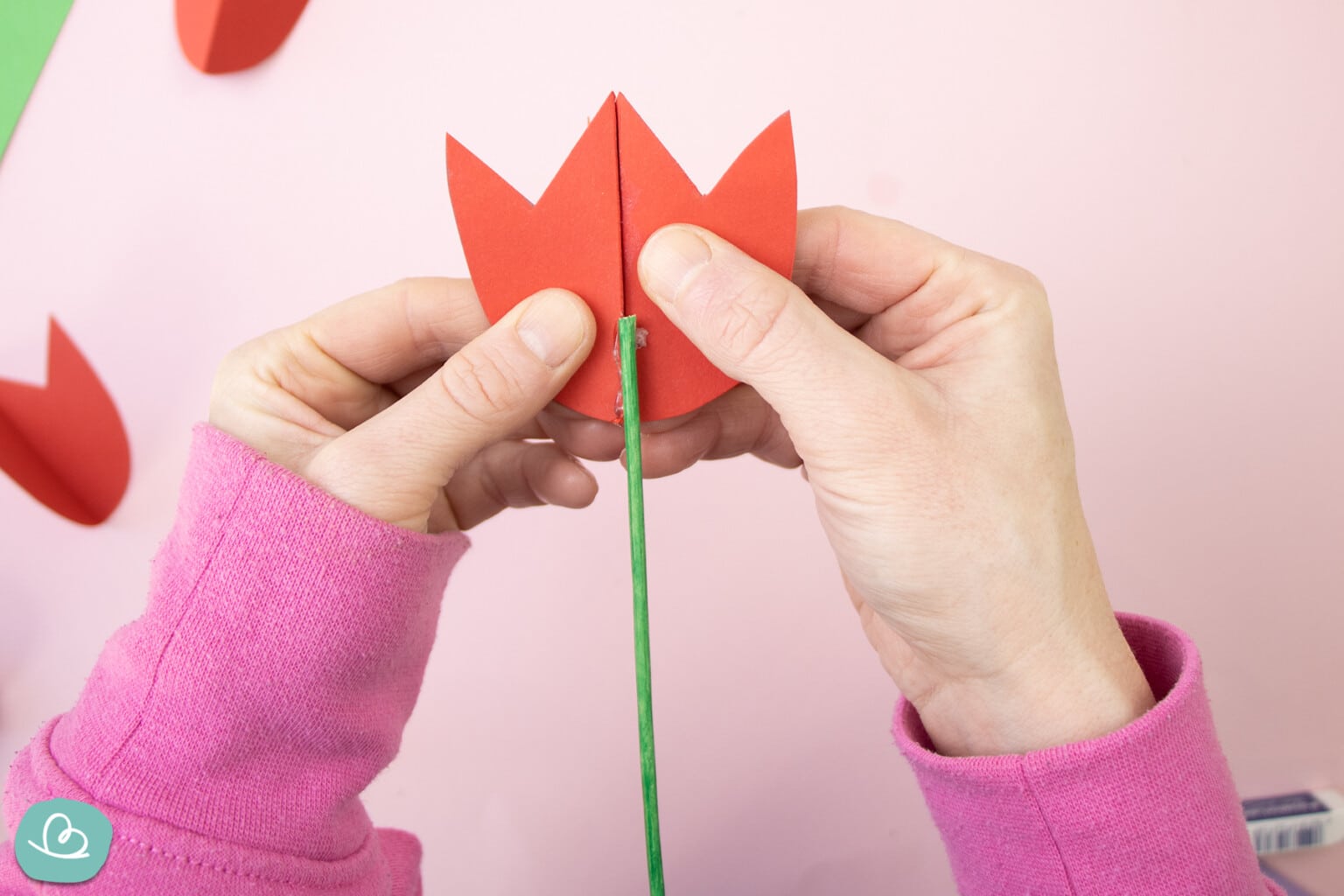  Tulpe aus Papier basteln 