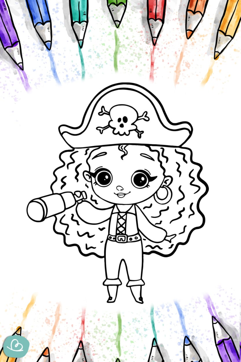 Piratenfrau Ausmalbild