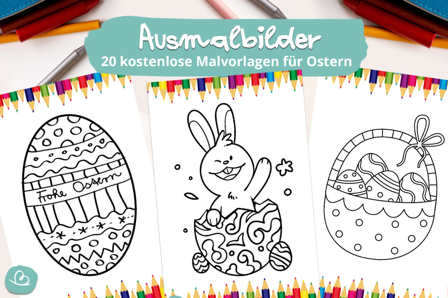 Ausmalbilder zu Ostern | 20 kostenlose Malvorlagen - Wunderbunt.de