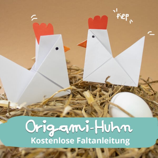 Origami Huhn Faltanleitung
