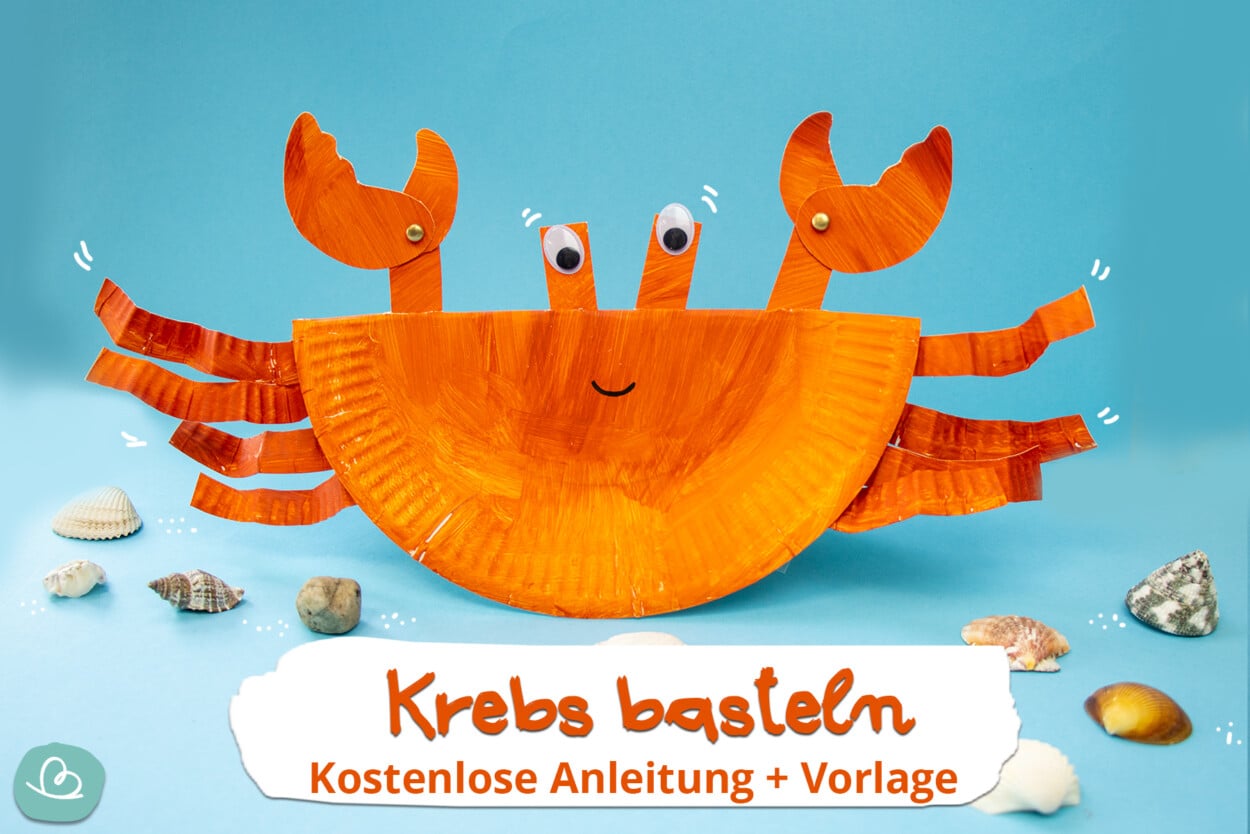 Krebs basteln | Anleitung mit Vorlage - Wunderbunt.de
