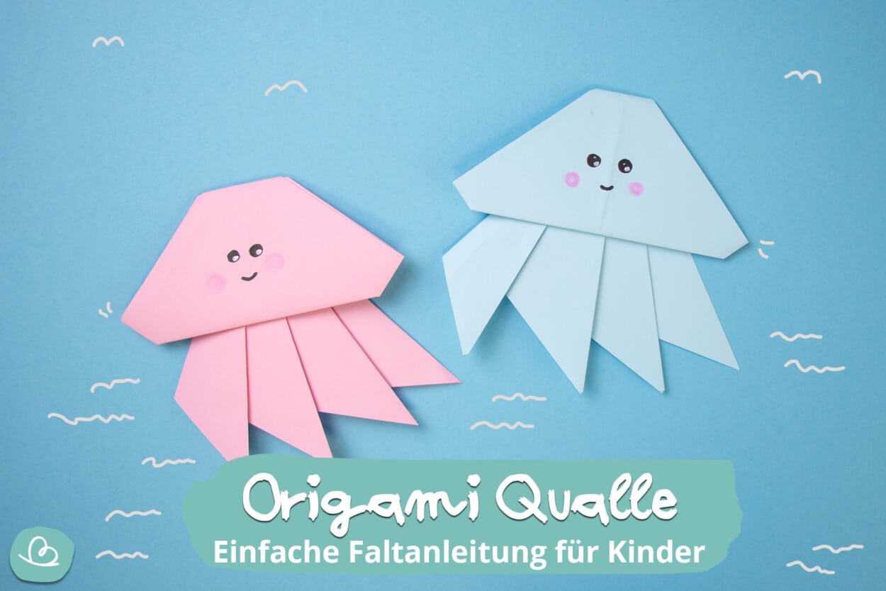 Origami Qualle falten | Anleitung zum Falten - Wunderbunt.de