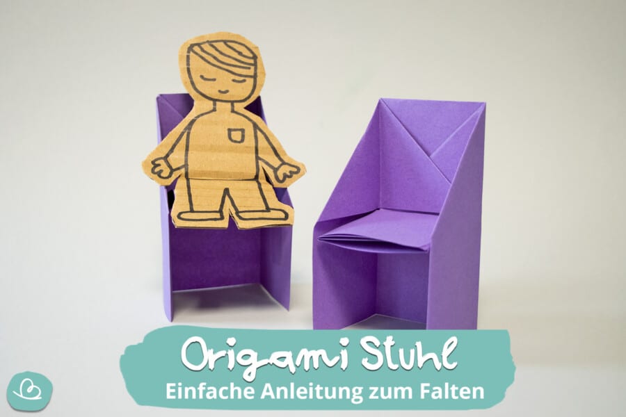 Origami Stuhl falten. Einfache Faltanleitung.
