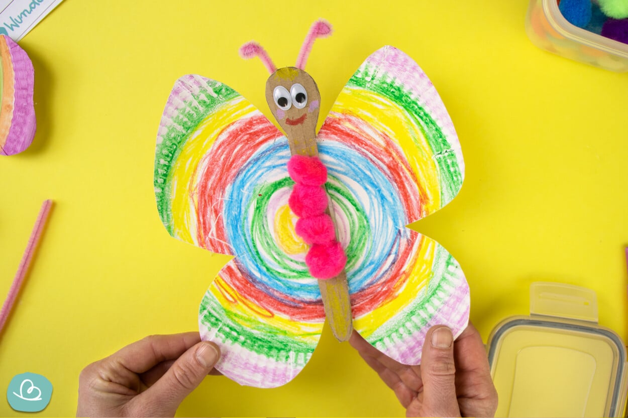 Schmetterling Aus Pappteller Basteln Anleitung Vorlage Wunderbunt de Schmetterling Aus Pappteller Basteln Anleitung Vorlage Wunderbunt de