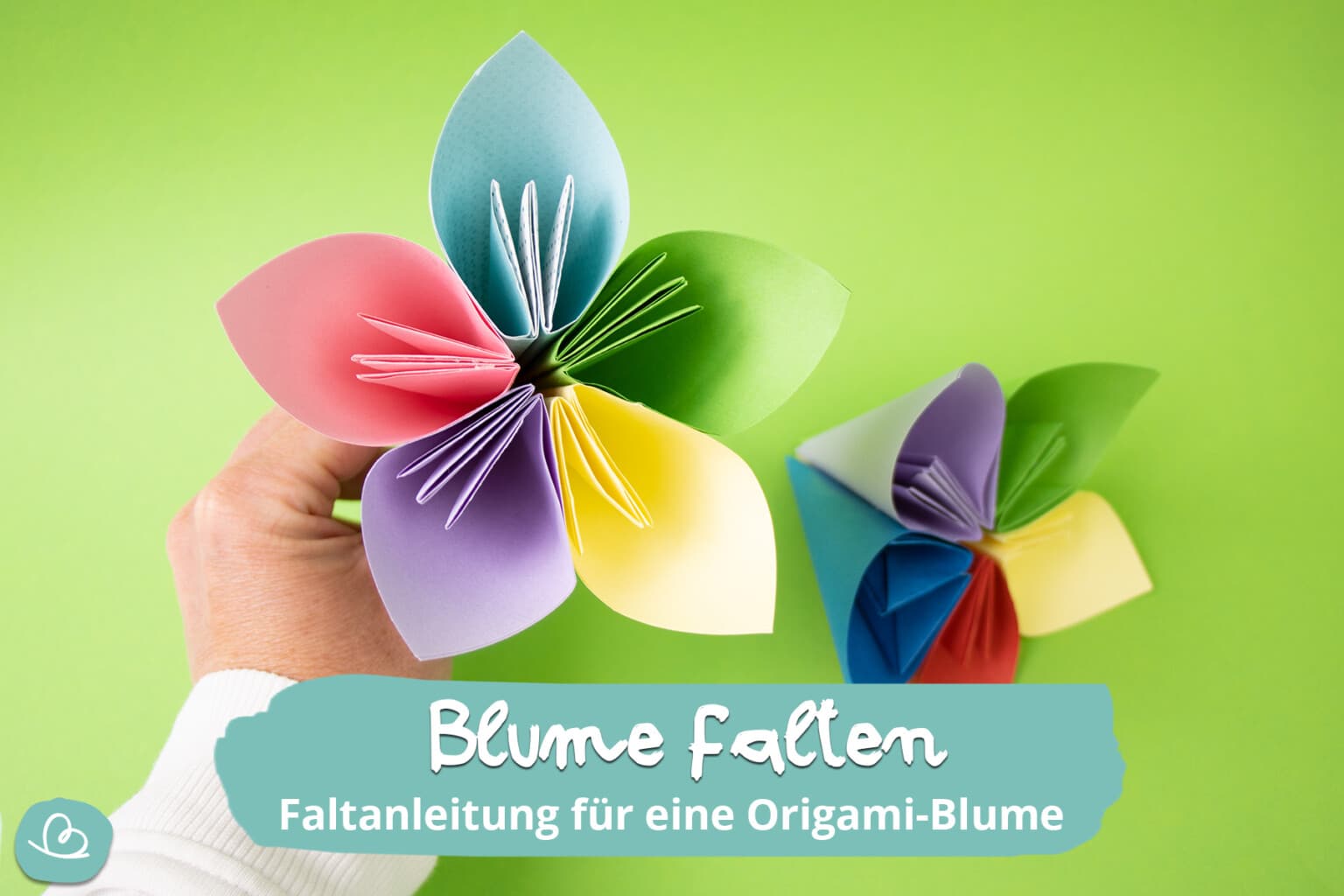 Blume falten | einfache Origami Faltanleitung - Wunderbunt.de