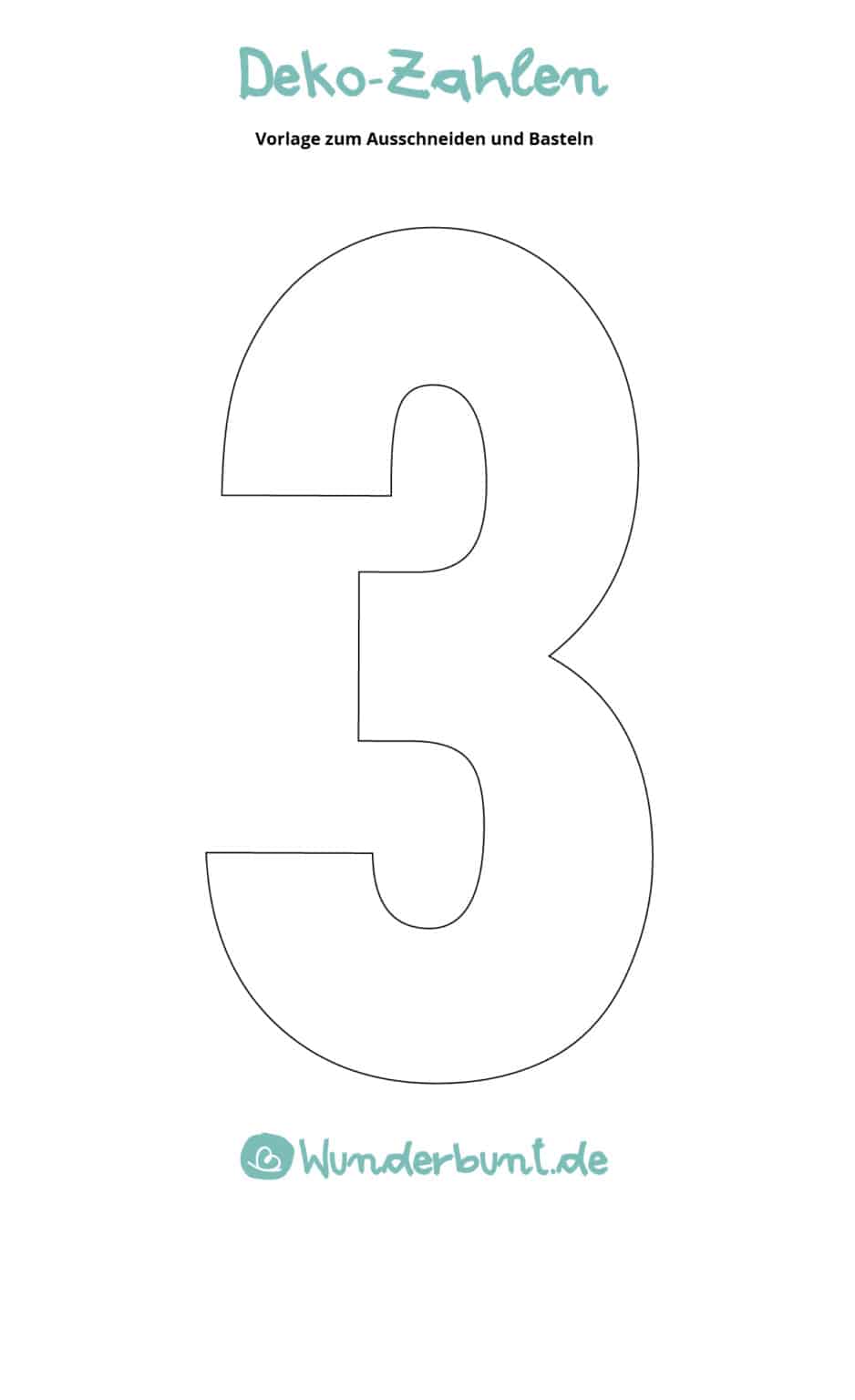 Zahlen Vorlagen | Zahlen 1-10 zum Ausdrucken - Wunderbunt.de