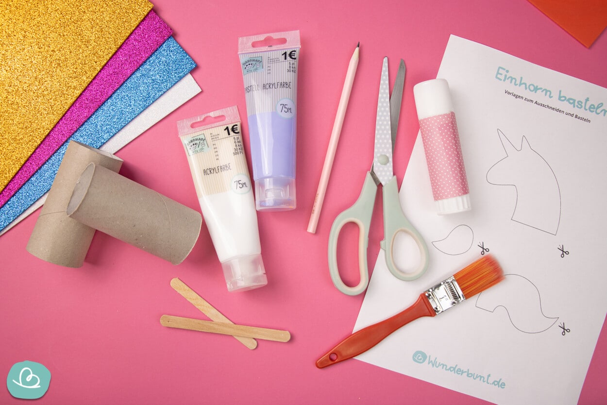 Einhorn basteln | Einfache Anleitung + Vorlage - Wunderbunt.de