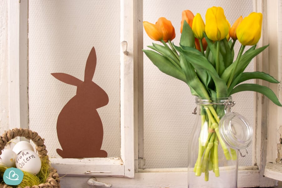 Osterhase aus Papier basteln | Vorlage zum Ausdrucken - Wunderbunt.de