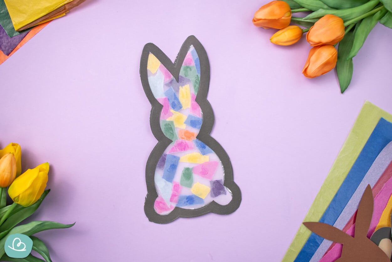Osterhase Fensterbild | Kostenlose Bastelvorlagen für Ostern