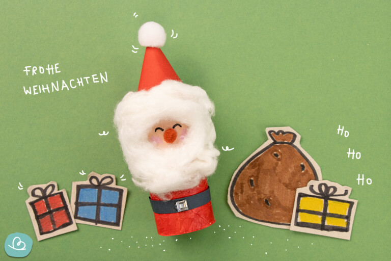 Weihnachtsmann basteln | Einfache Anleitung + PDF Vorlage - Wunderbunt.de