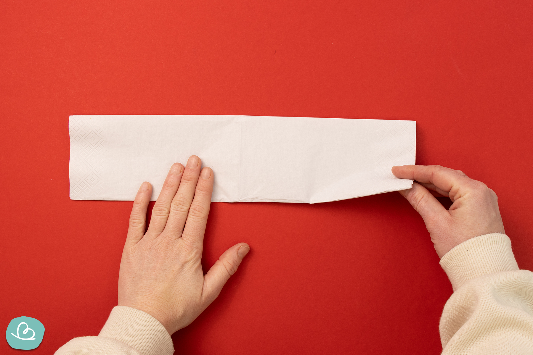 Herz falten aus Papierservietten