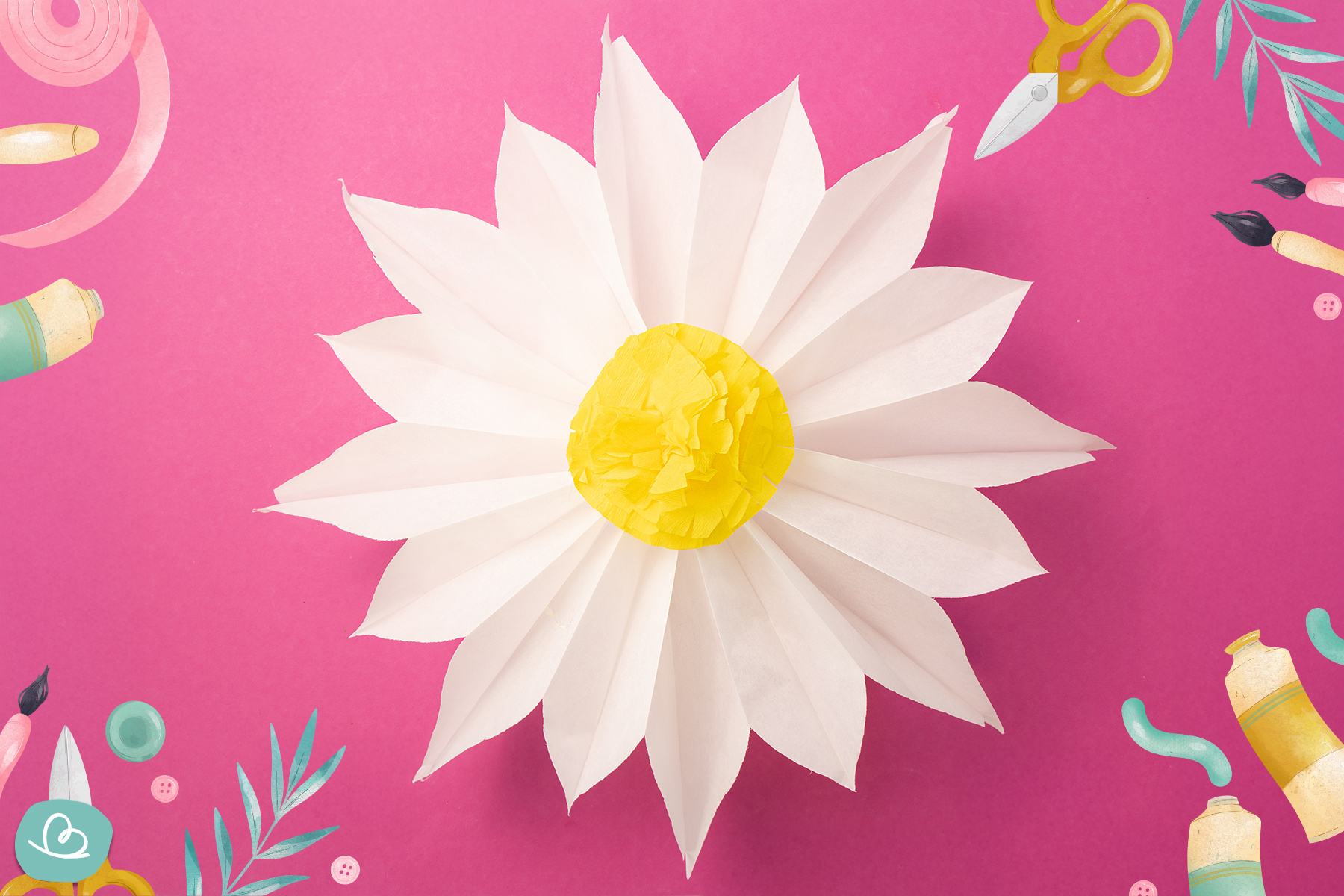 Blume aus Klopapierrollen basteln | einfache Idee - Wunderbunt.de