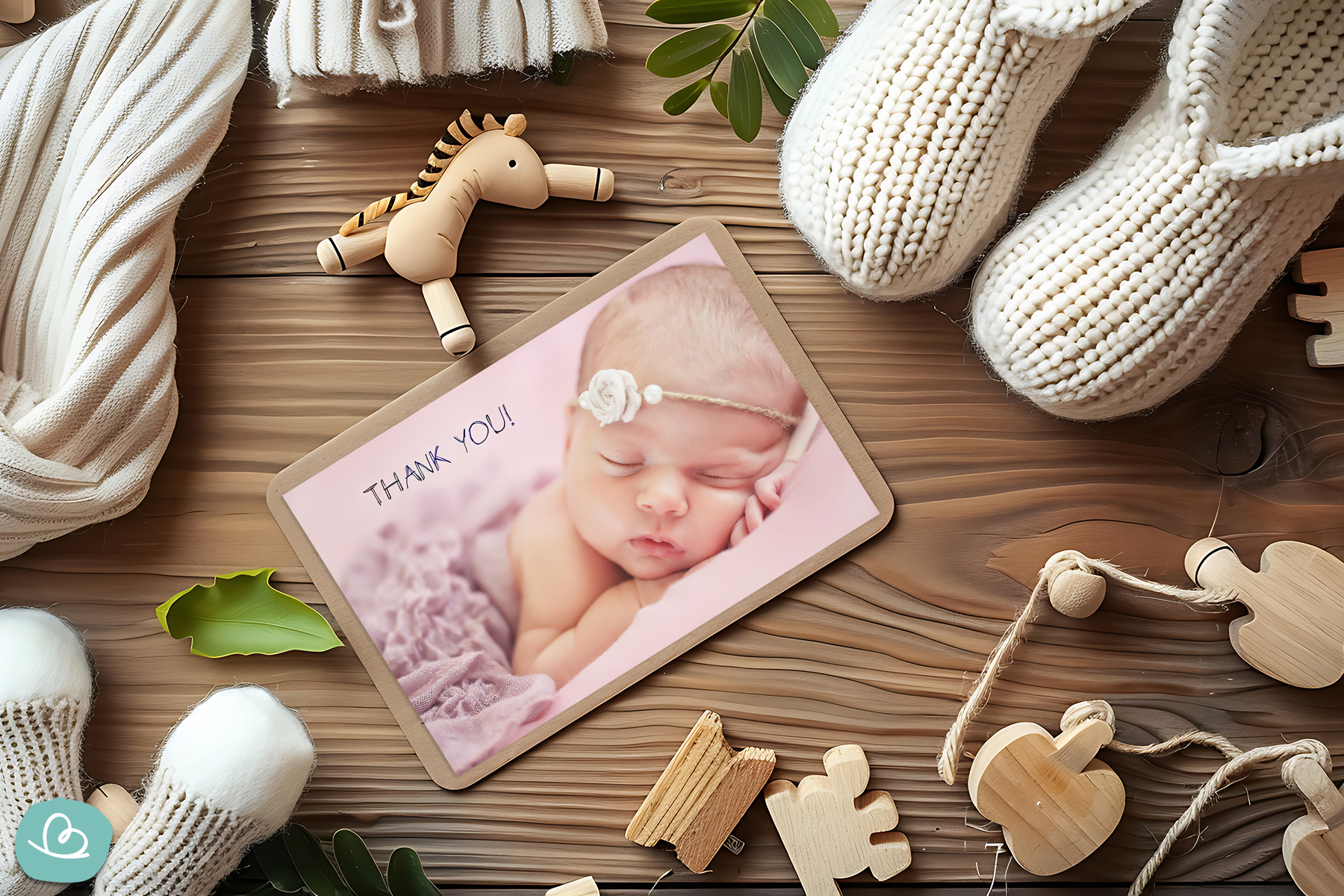 Babydankeskarten mit Foto