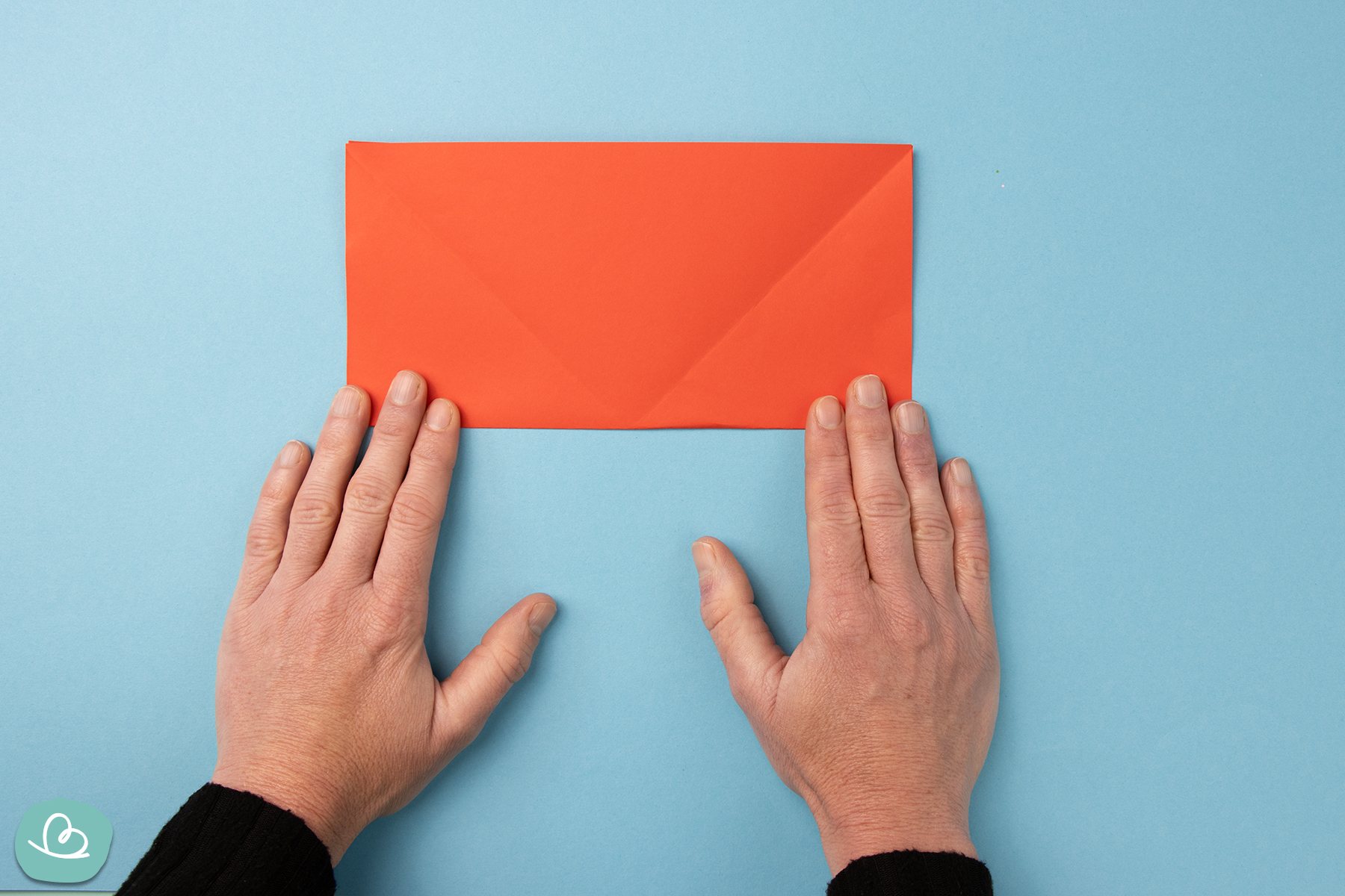 Origami Papier mittig falten