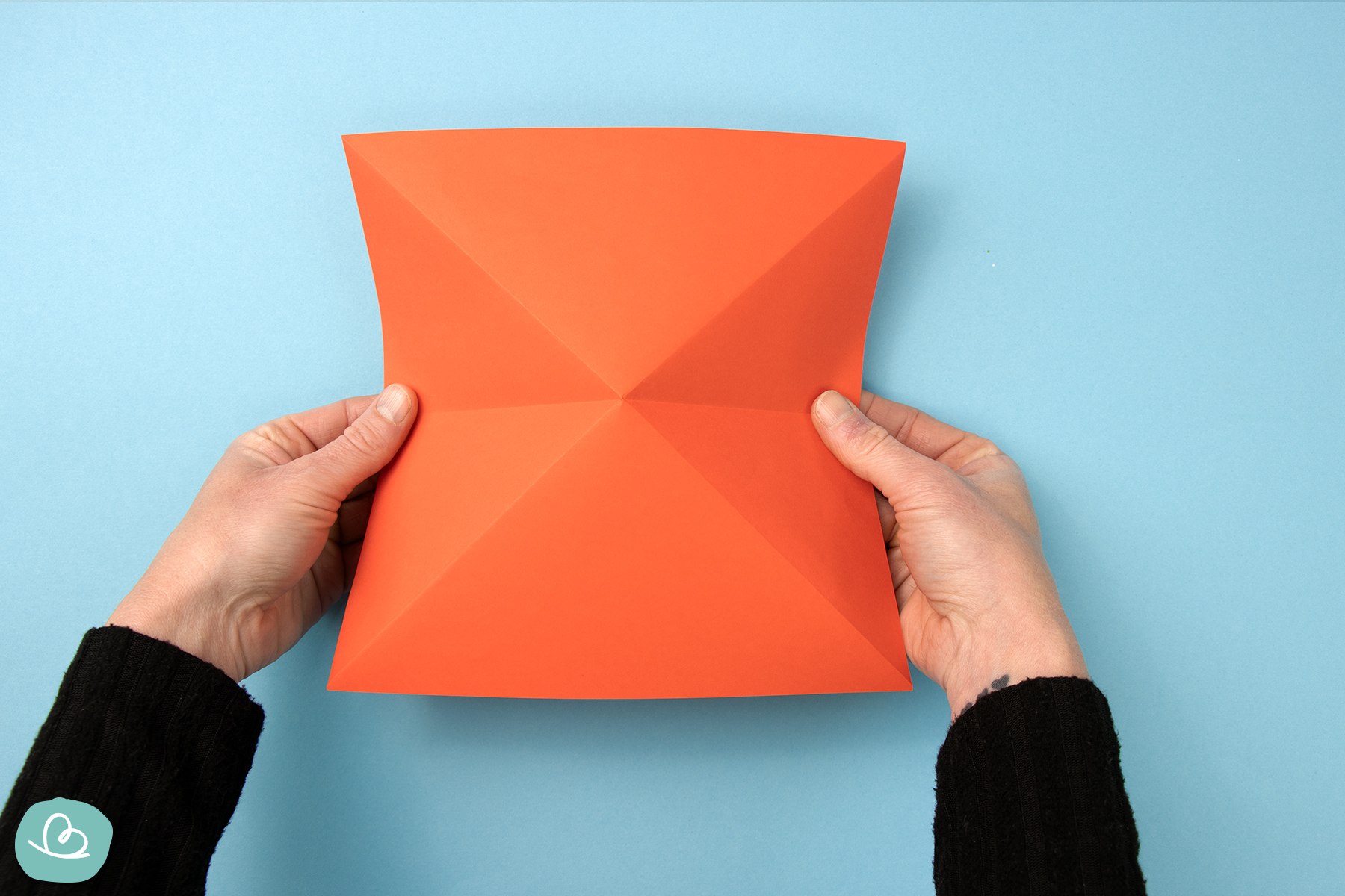 Origami Papier mit Faltlinien