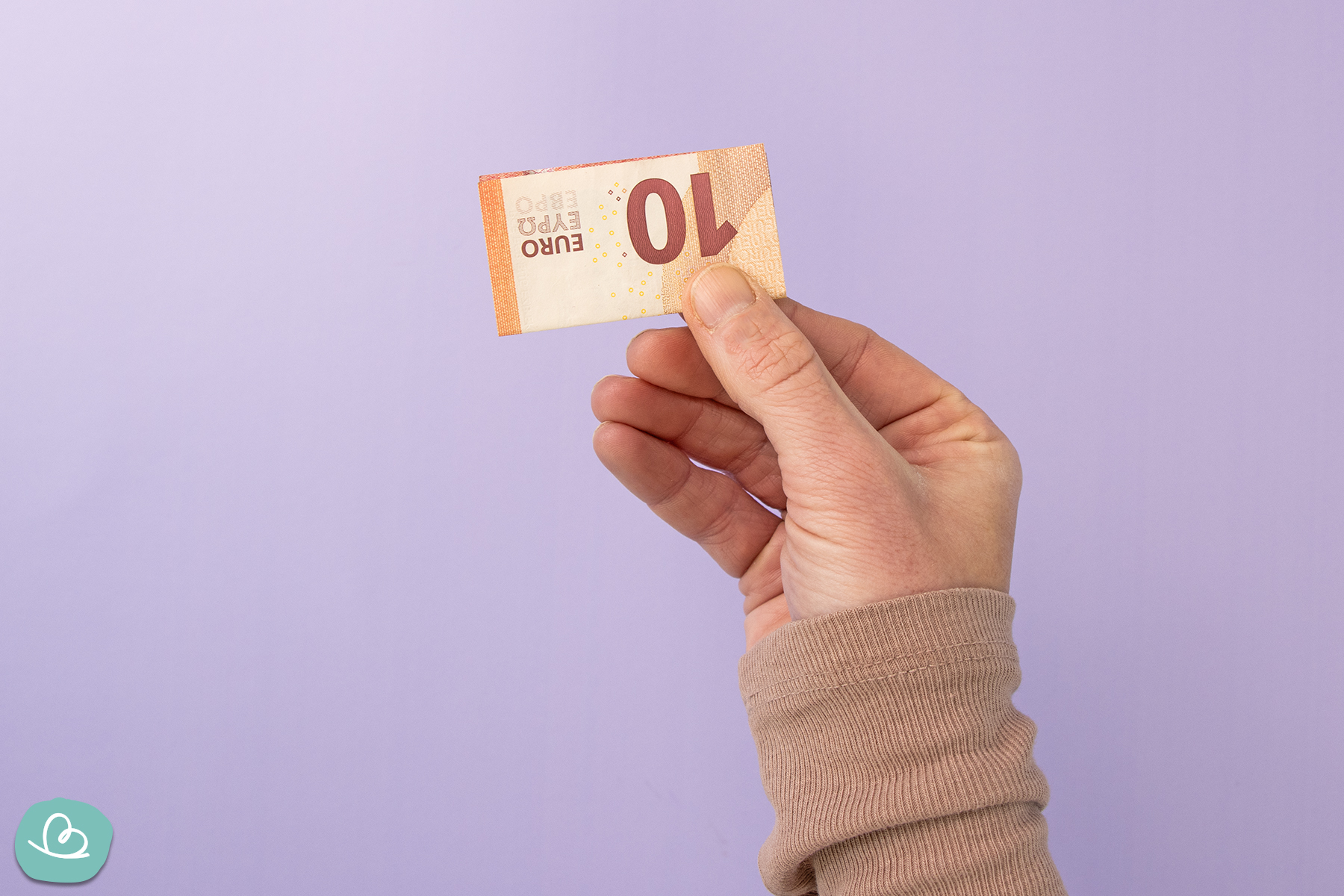 Gefalteter 10 Euro Schein