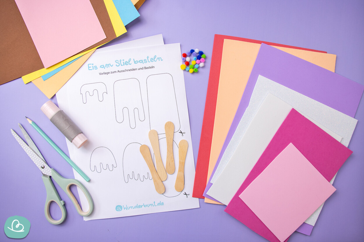 Eis basteln mit Kindern - Materialien zum Basteln