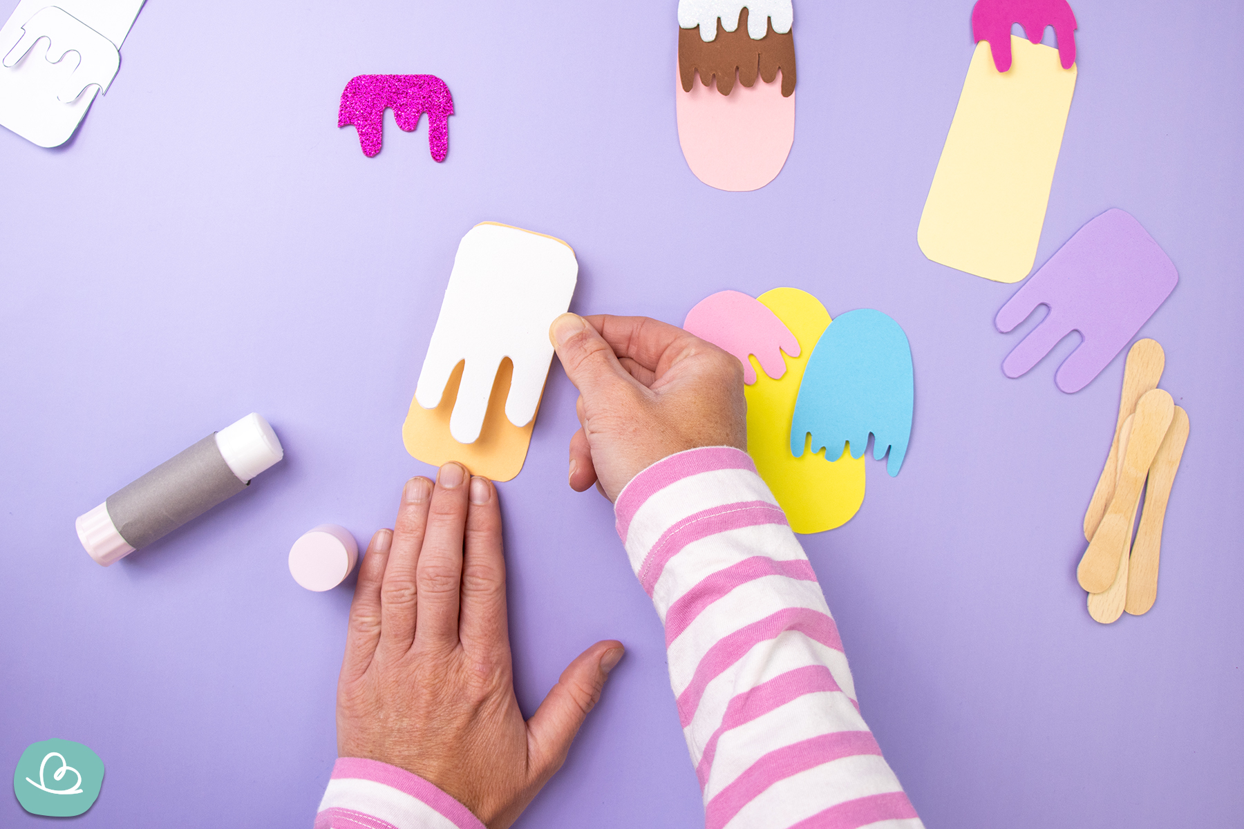 Eis aus Papier mit Bastelvorlage für Kinder