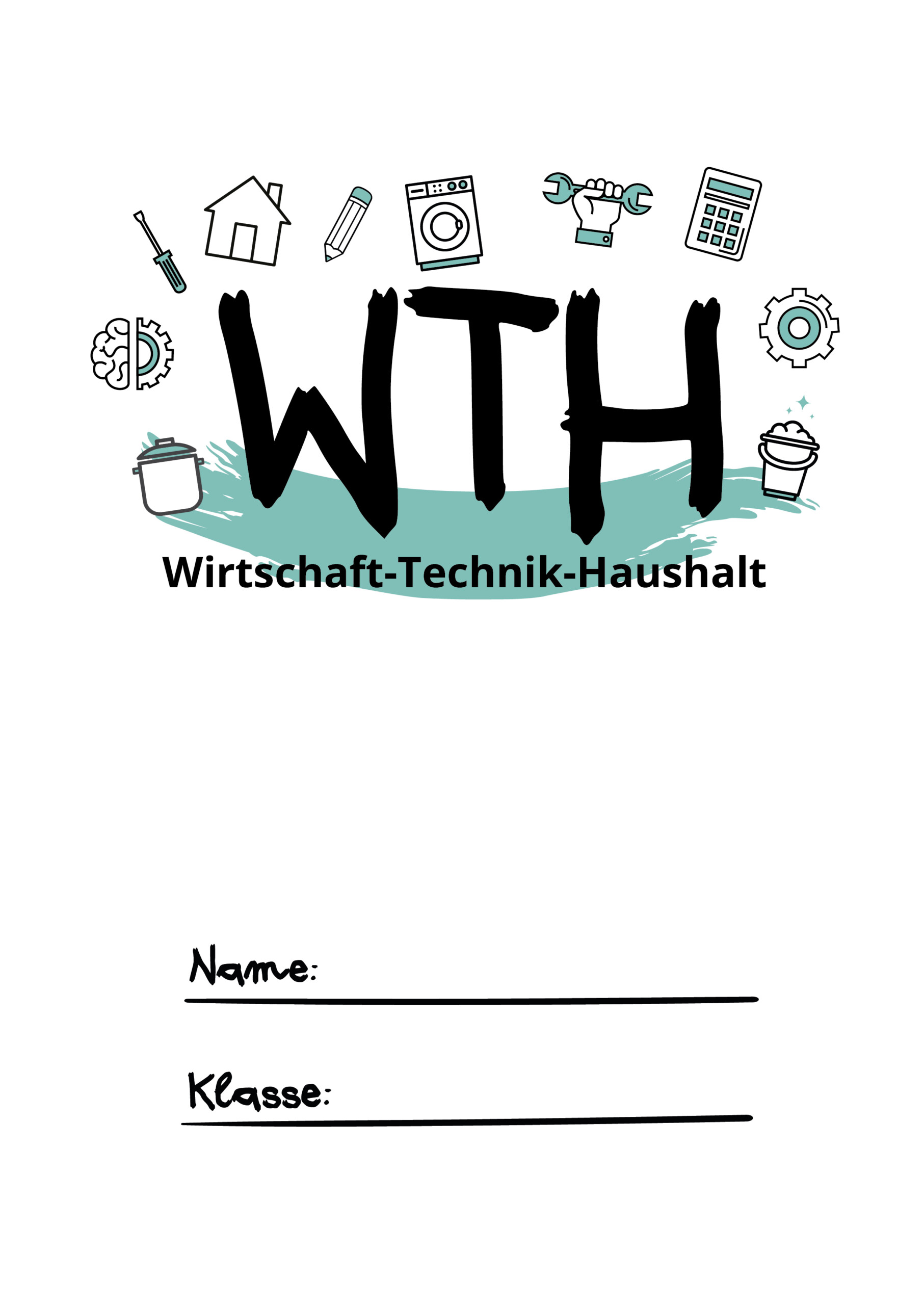 Kreatives Schulfach WTH Deckblatt zum Download