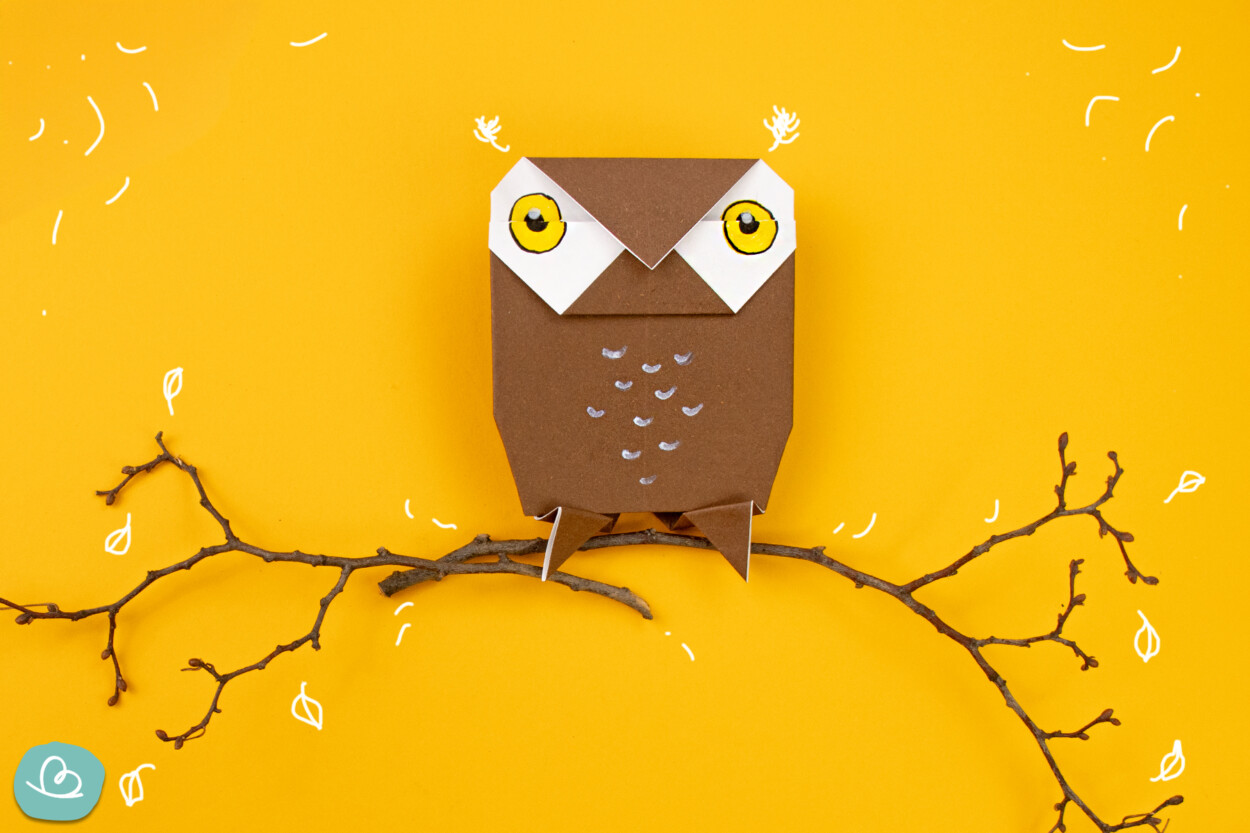 Origami Eule falten - einfache Schritt-für-Schritt Anleitung