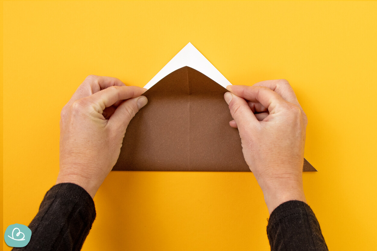 Faltschritt Origami-Eule