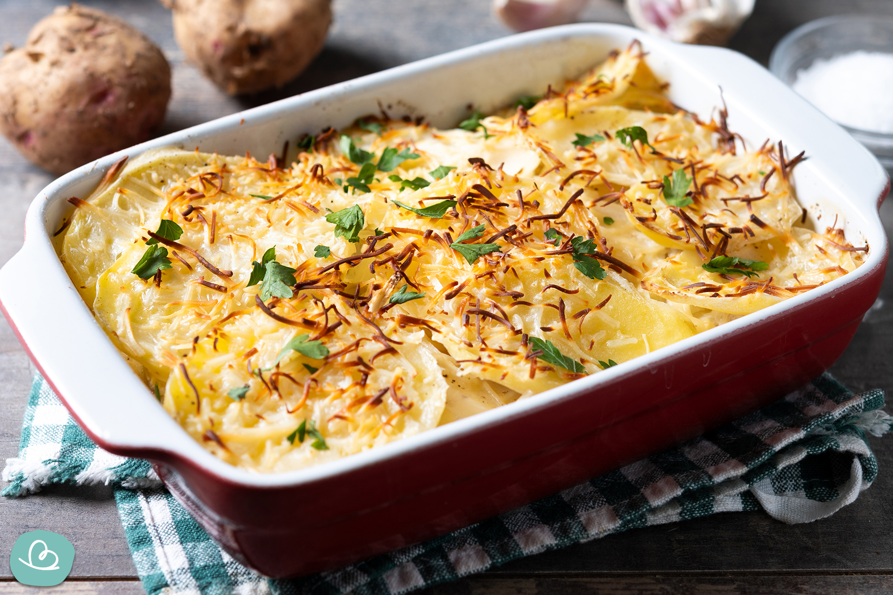 Kartoffel Gemüse Gratin mit Käse