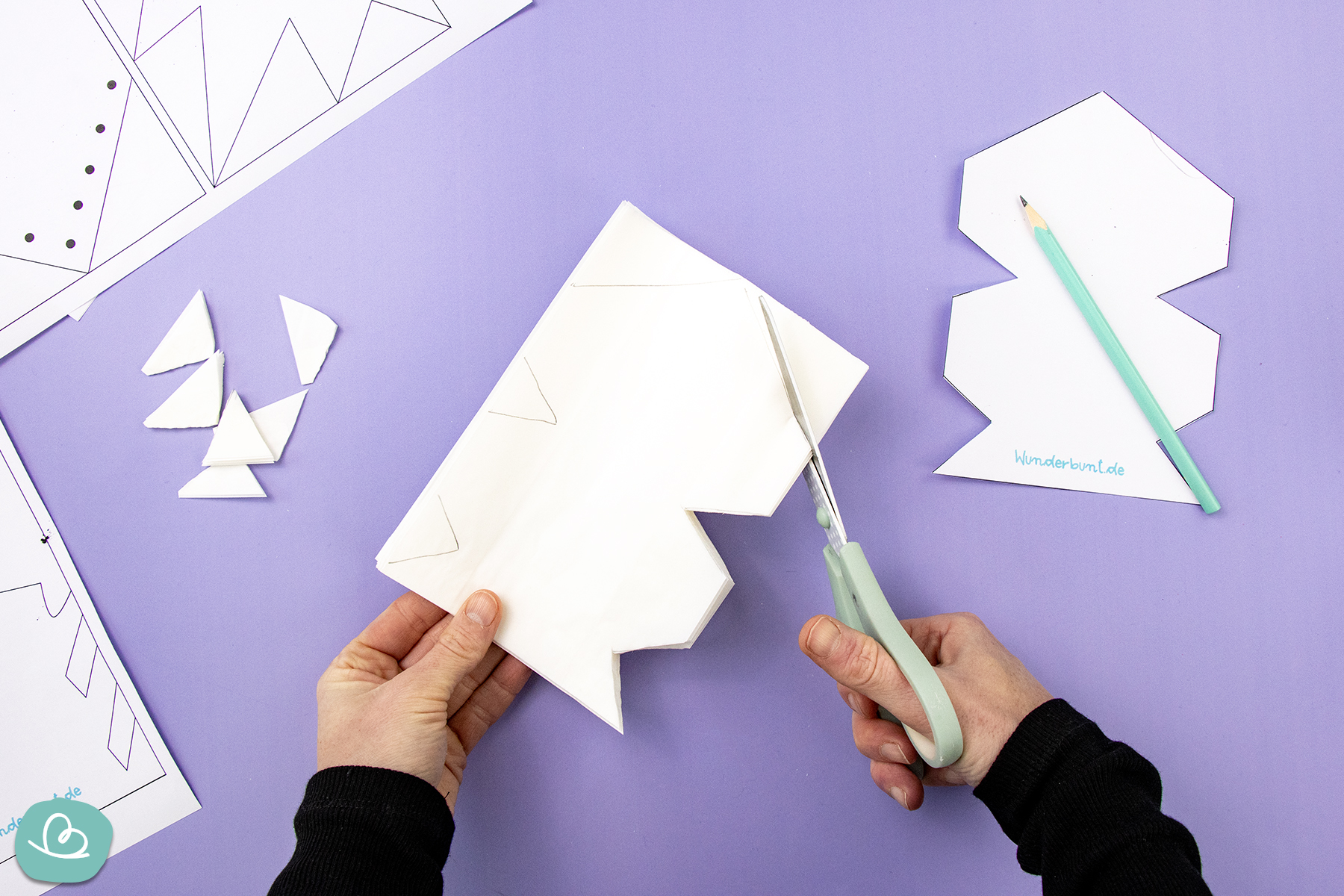 Übertragene Vorlage ausschneiden