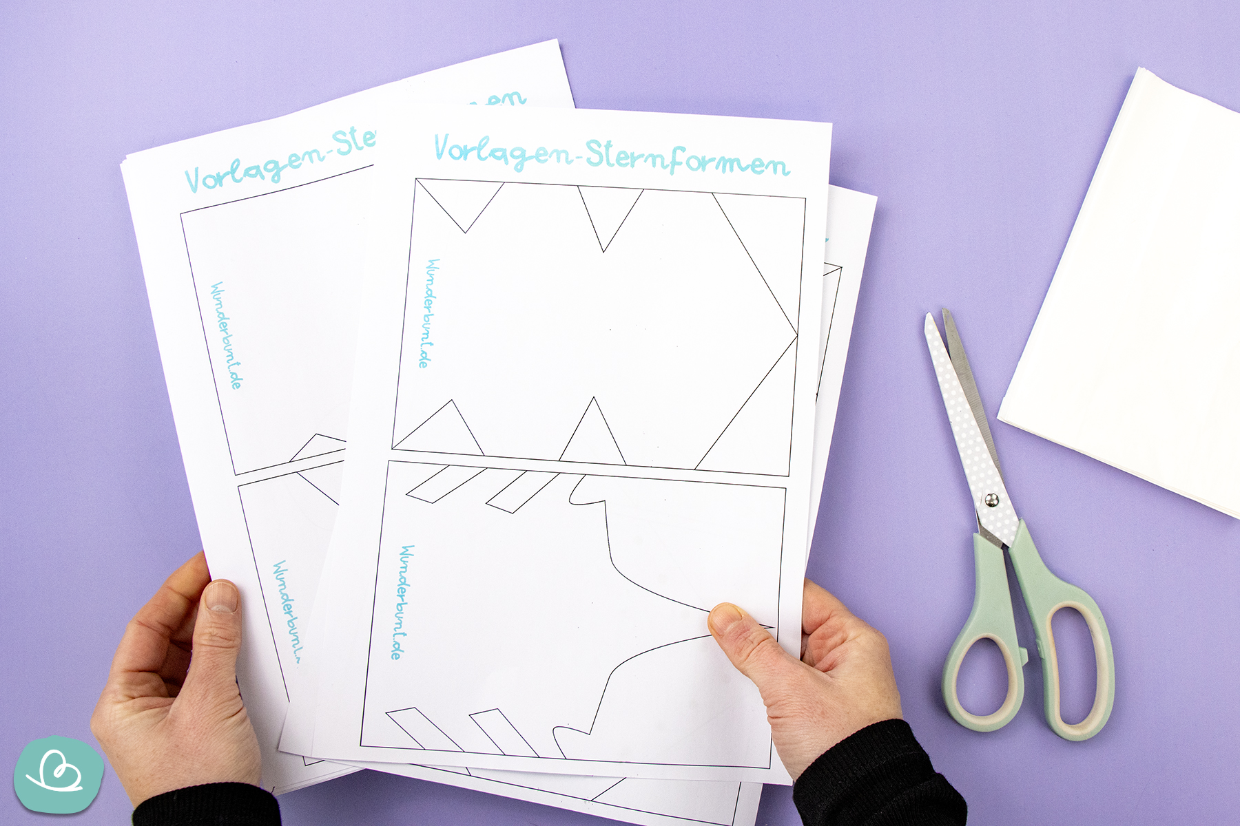 Sterne aus Butterbrotpapier basteln - Vorlagen zum Ausdrucken