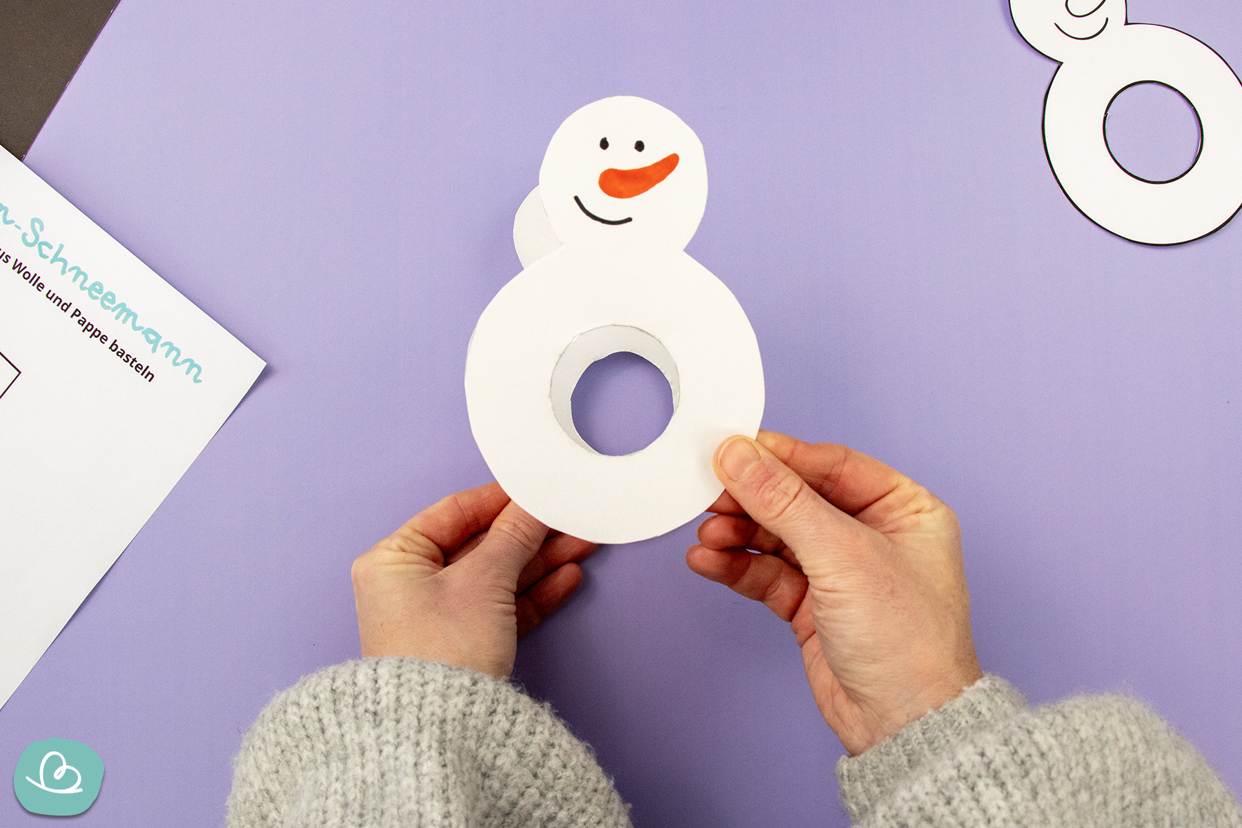 Schneemann Vorlagen übereinanderlegen