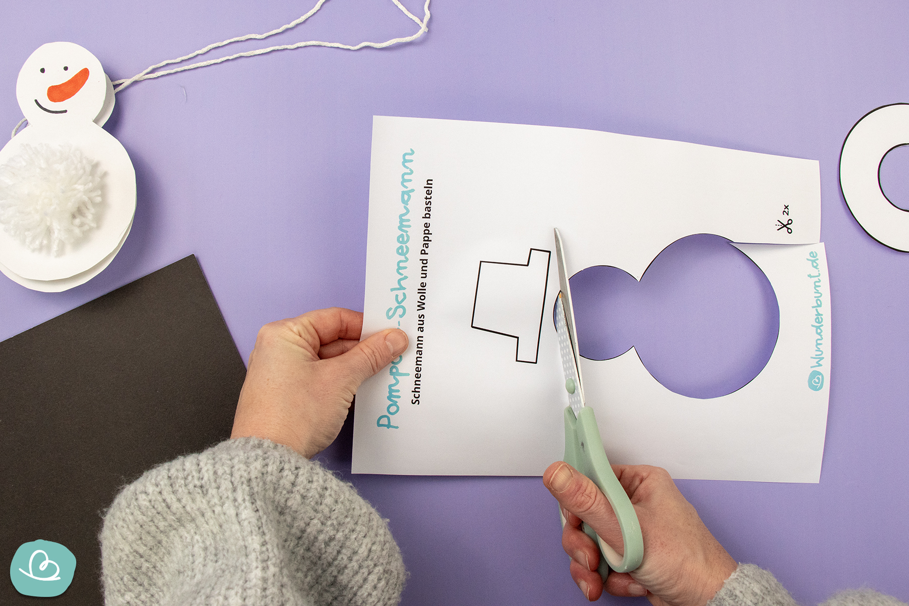 Schneemann Hut Vorlage ausschneiden