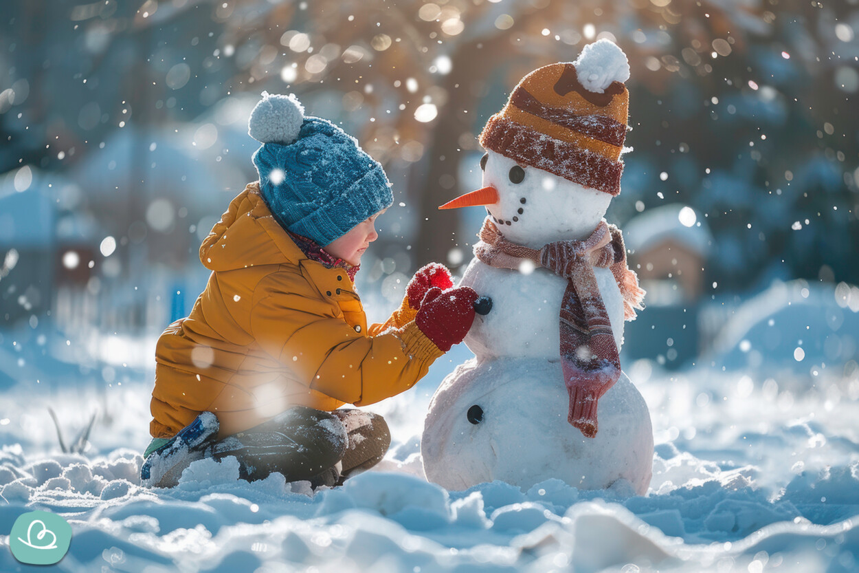Weihnachtsreime für Kinder- Sprüche mit Schneemann