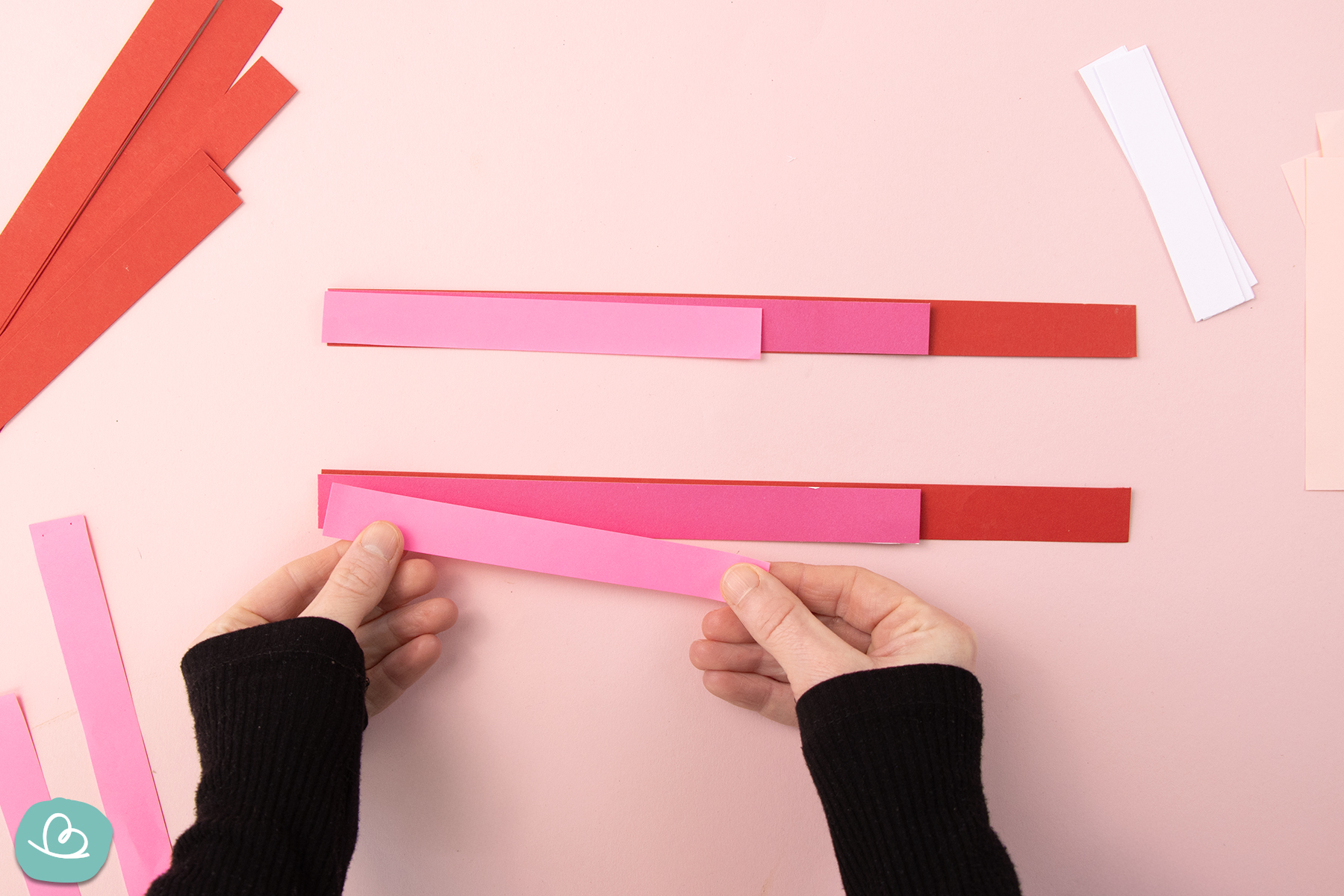 Papierstreifen nach Größe sortieren