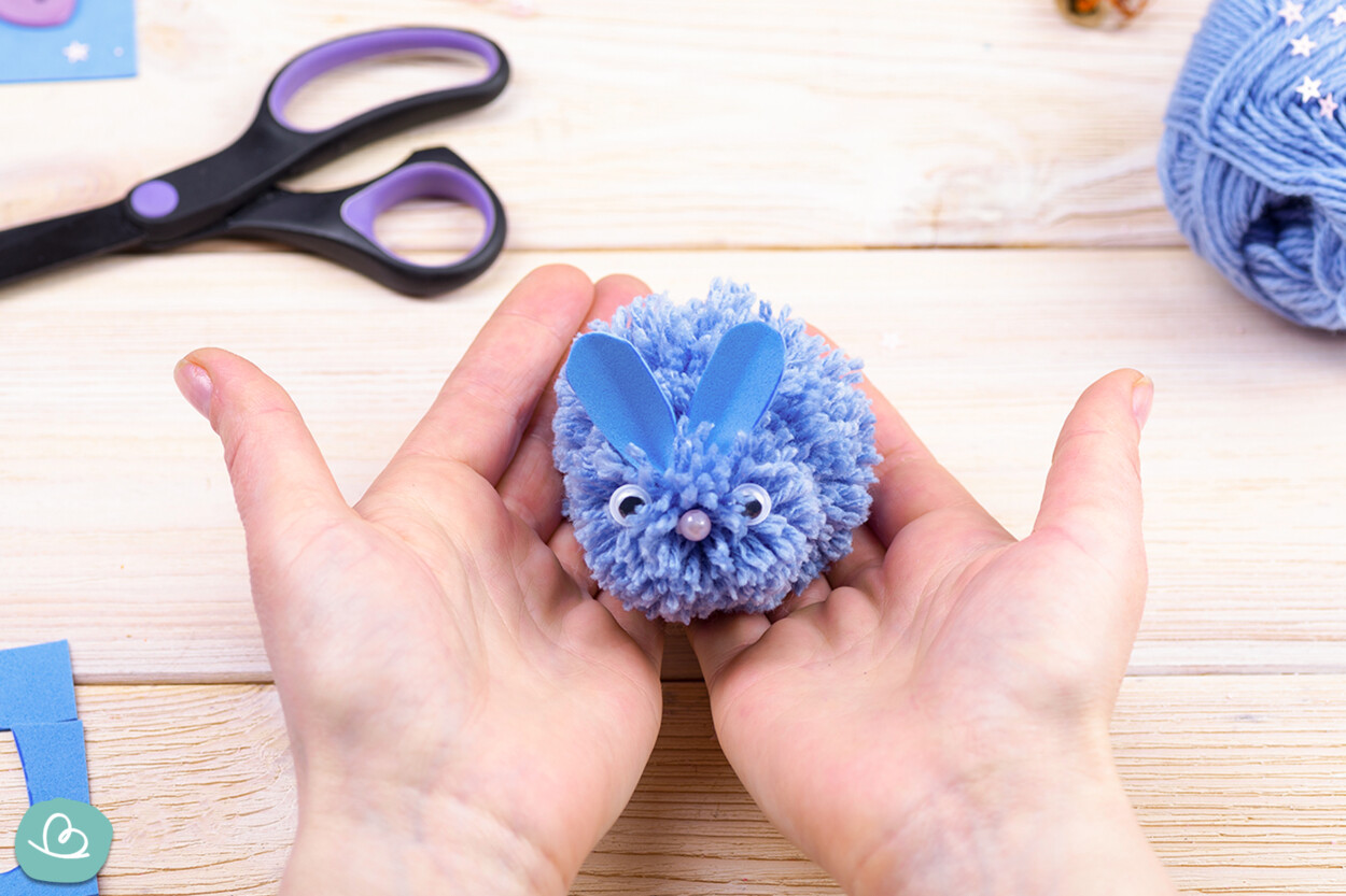 Pompon Hase basteln